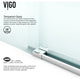 VIGO Winslow Frameless Sliding Shower Enclosure, Chrome, 36" D X 48" W X 80" H, Left Drain Base