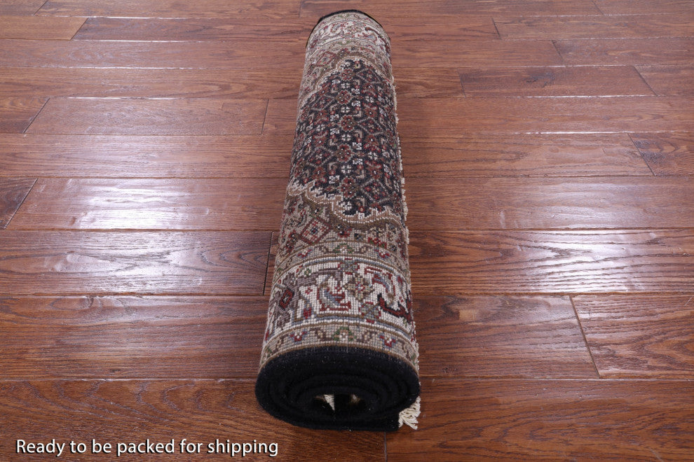 2' 7" X 6' 0" Runner Persian Tabriz Wool & Silk Hand Knotted Rug - Q13028