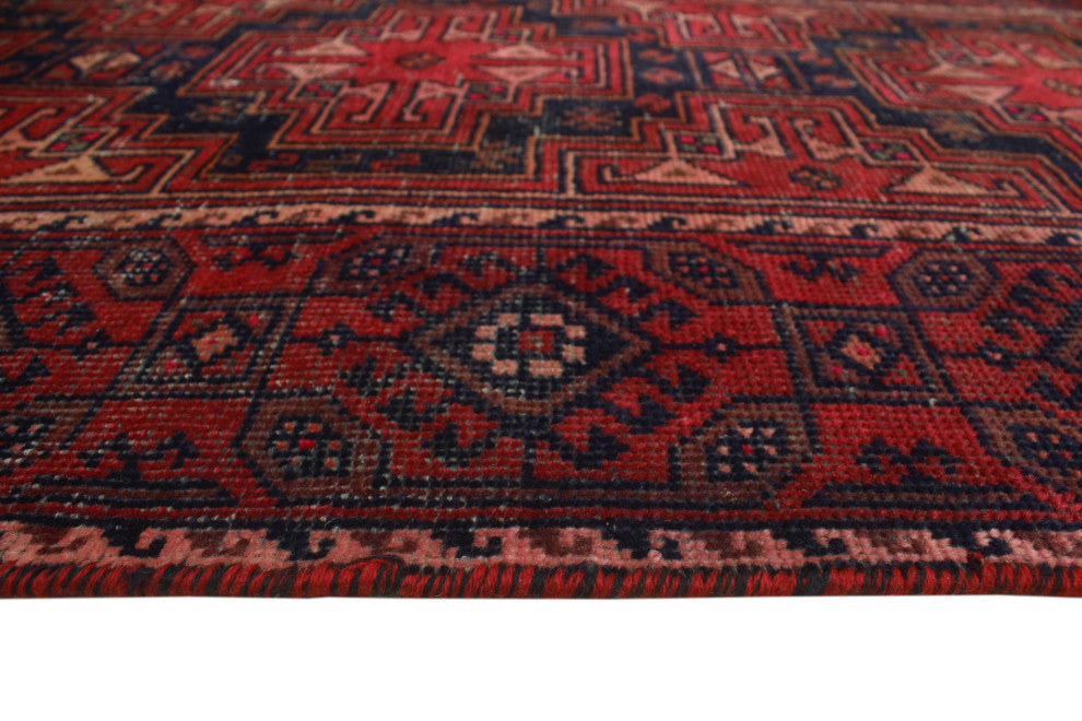 Semi Antique Cheri Red/Charcoal Runner, 3'3x9'6