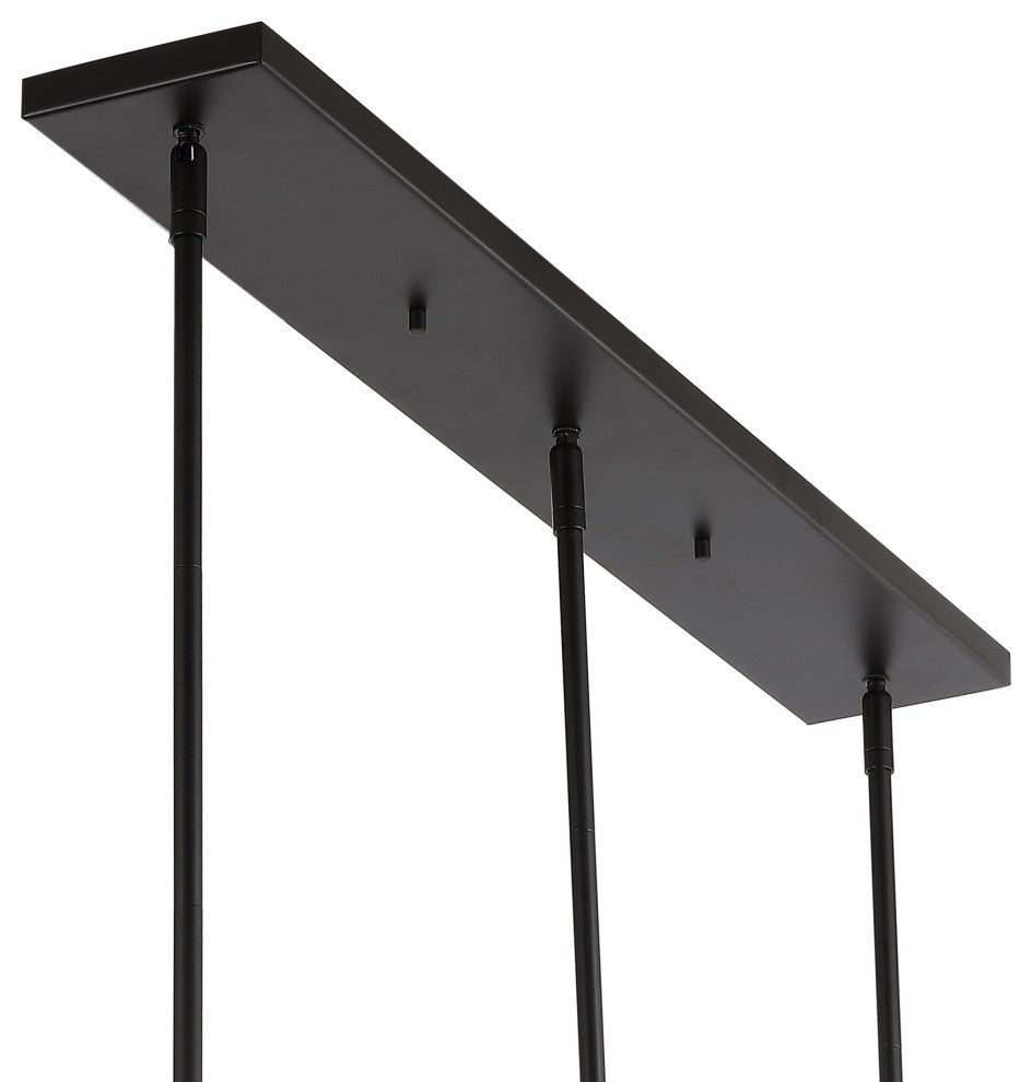 Grace Industrial Farmhouse Iron LED Pendant, Oil Rubbed Bronze, 3-Light