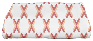 Criss Cross, Geometric Print Bath Towel, Coral