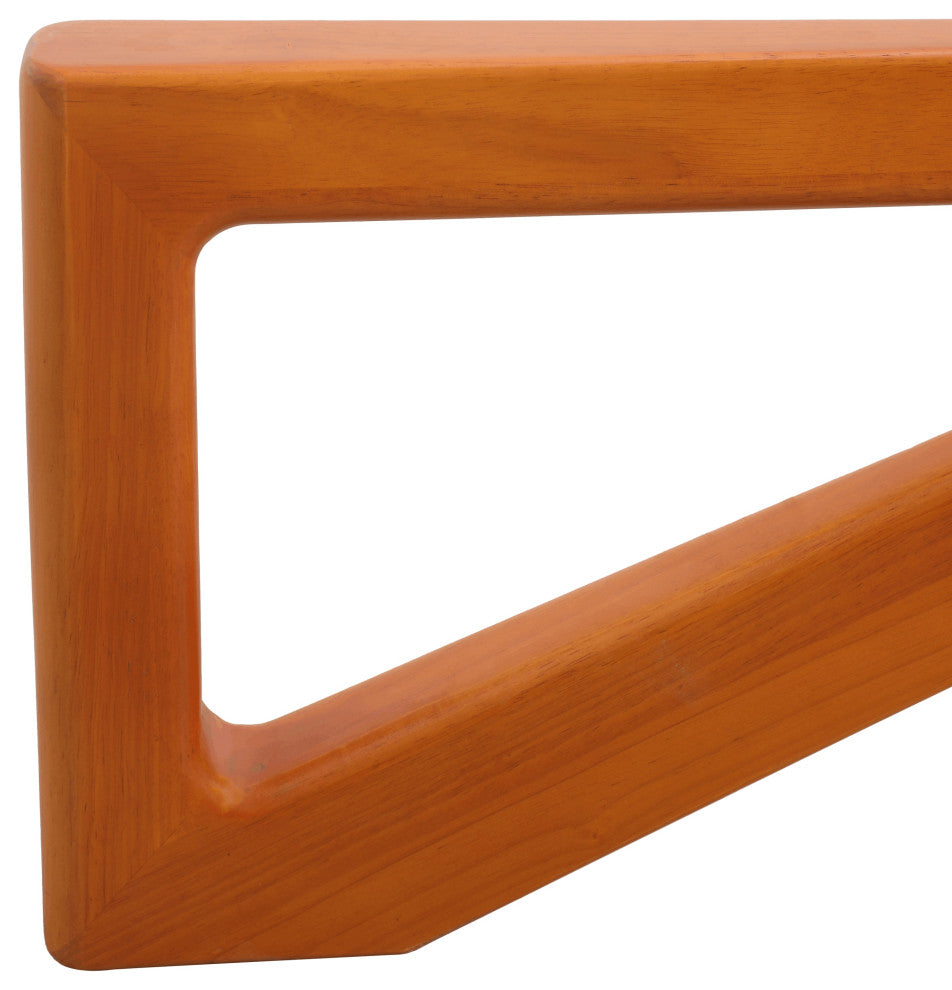 LeisureMod Imperial Interlocking Wooden Triangle Coffee Table Base, Light Walnut