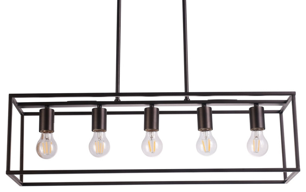 CHLOE Lighting CH6D801RB33-DP5 IRONCLAD Industrial 5 Light Oil Rubbed Pendant
