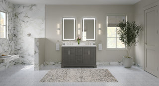 The Thalia Bathroom Vanity, Silver Gray, 54", Double Sink, Freestanding