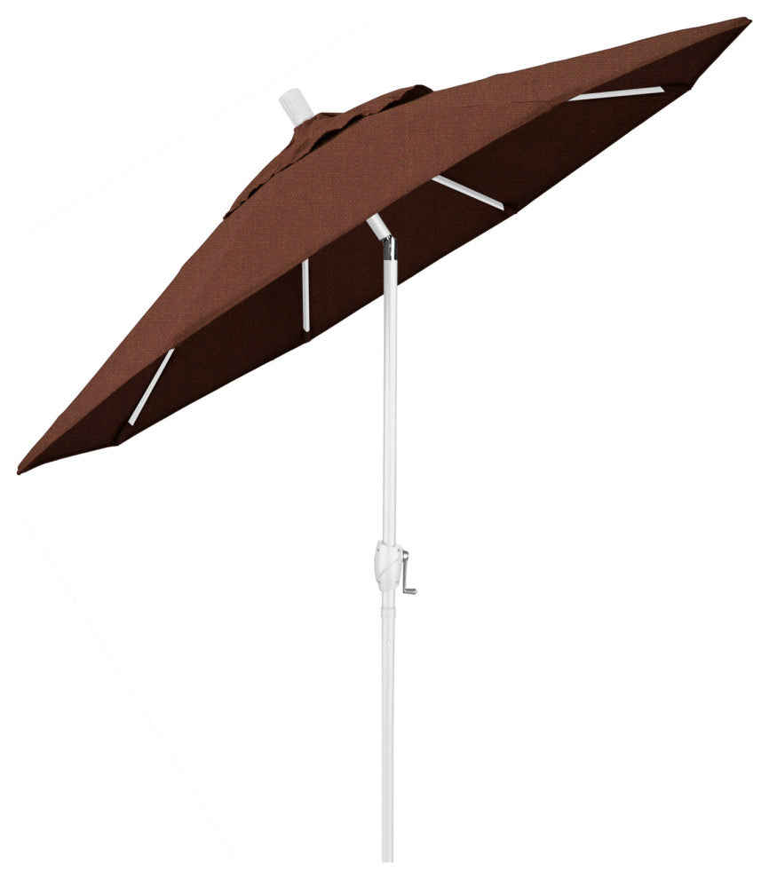 7.5' Aluminum Umbrella Push Tilt, Sunbrella, Teak