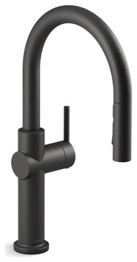 Crue Pull-down single-handle kitchen sink faucet, Matte Black