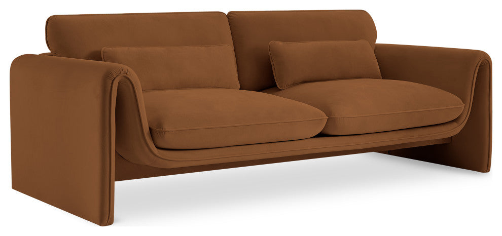 Sloan Saddle Velvet Fabric Sofa
