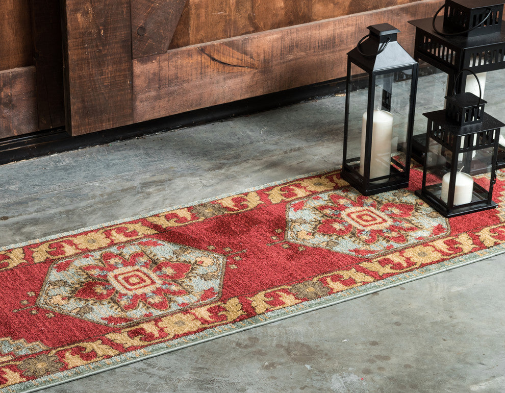Unique Loom Light Blue Demitri Sahand 2' 7 x 6' 7 Runner Rug