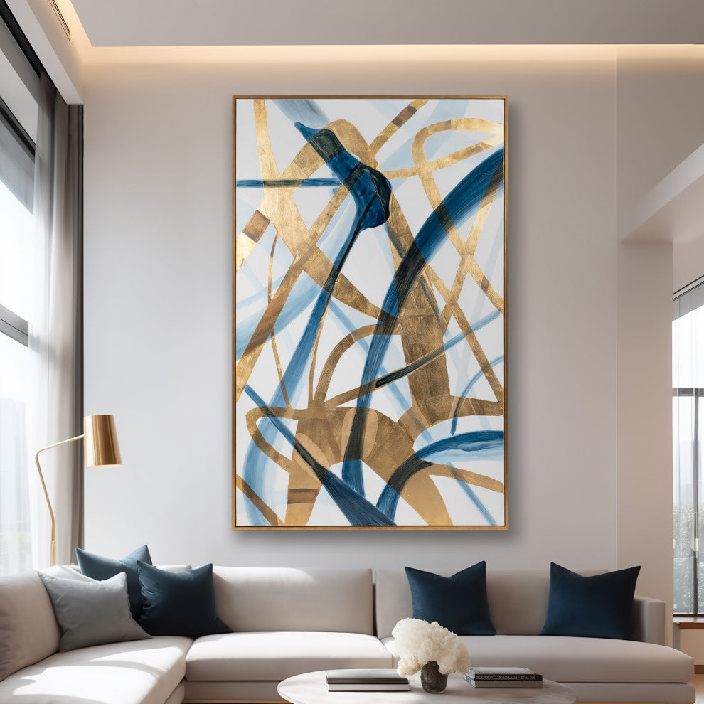 82x52, Abstract Oil Painting, Blue