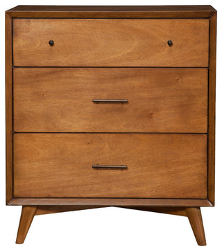 Flynn Mid Century Modern 3 Drawer Small Chest, Acorn