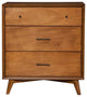 Flynn Mid Century Modern 3 Drawer Small Chest, Acorn