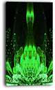 "Glossy Bright Green Fractal Flower" Floral Wall Art Canvas, 16"x32"