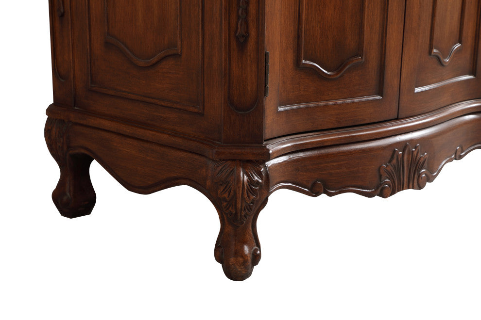 Bathroom Vanity, Teak, 72", Double Sink