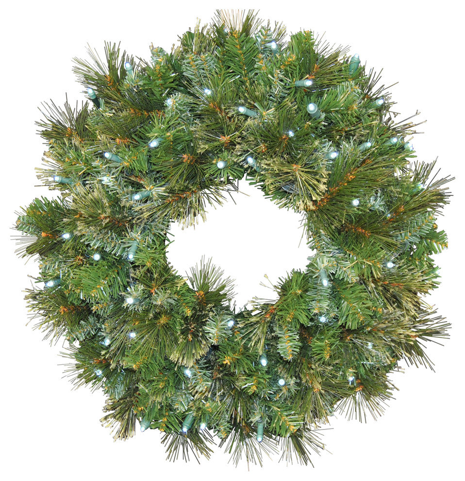 2'' Blended Pine Wreath Pre-Lit With Pure White LEDs