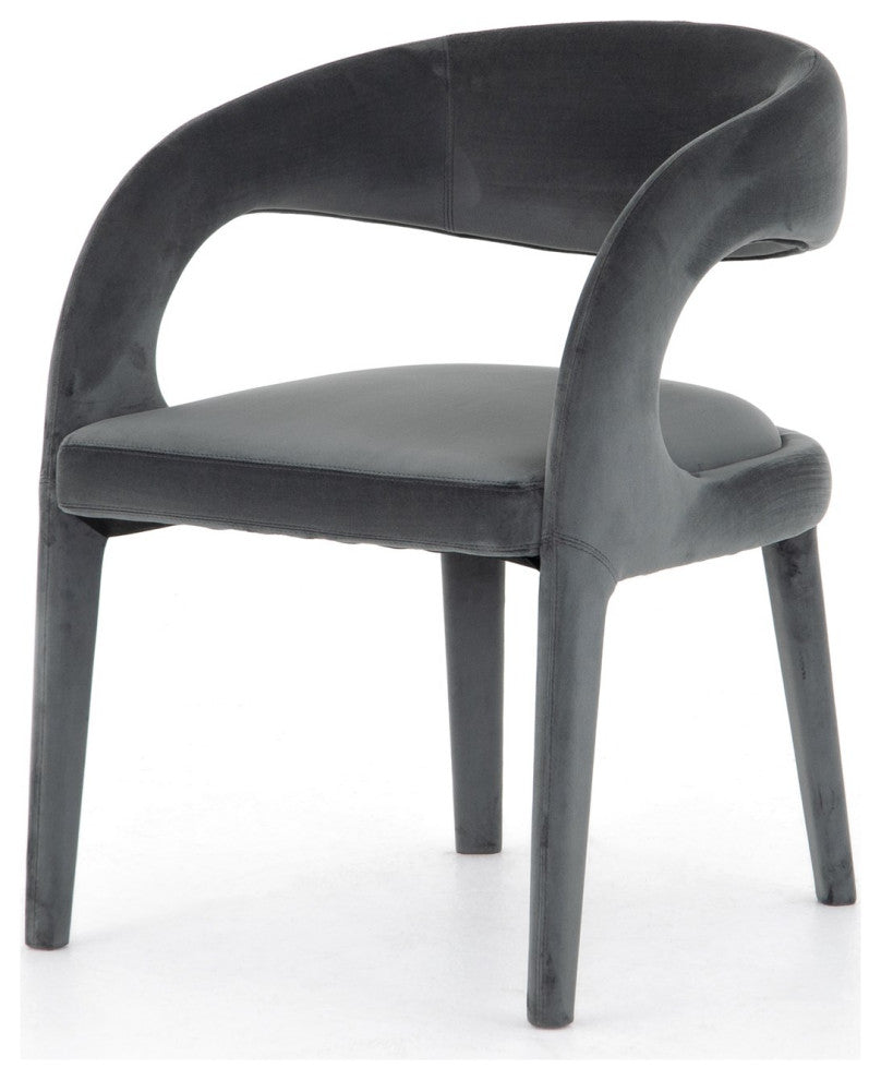Hawkins Dining Chair, Charcoal Velvet