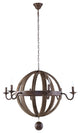 Modern Urban Contemporary Chandelier Light, Brown Wood