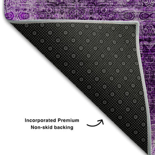 Premium Machine Washable Mayfield AMF557 Eggplant 3' x 5' Rug