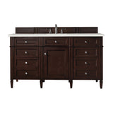 Brittany 60" Single Vanity, Burnished Mahogany, Lime Delight Quartz