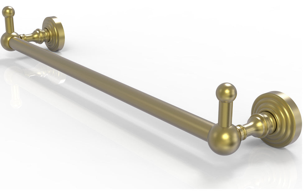 Waverly Place 24" Towel Bar and Integrated Hooks, Satin Brass