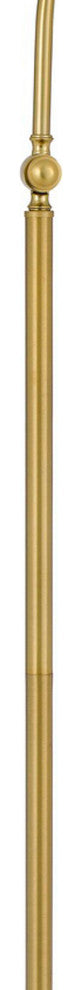 Benzara BM272207 60" Metal Curved Floor Lamp, Adjustable Dome Shade, Brass