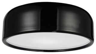 Campton 3 Light Drum Shade Flush Mount With Black Finish