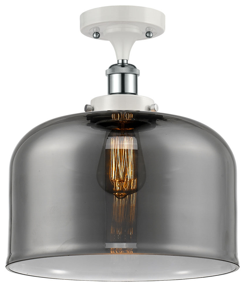 Innovations 916-1C-WPC-G73-L 1-Light Semi-Flush Mount, White, Polished Chrome
