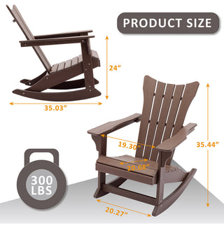 Outdoor Adirondack Rocking Chair, Brown