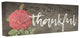 For You I Am Thankful Red Rose Oversized Stretched Canvas Wall Art, 13"x30"