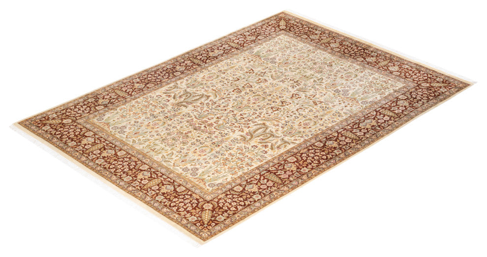 Myebon One-of-a-Kind Hand-Knotted Area Rug Ivory, 6'1"x8'9"