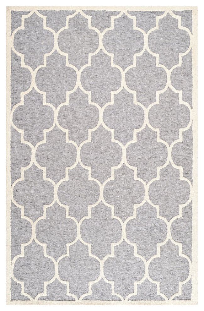 Safavieh Cambridge Cam134D Silver, Ivory Area Rug, 7'6" X 9'6"
