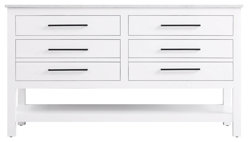 Home Living 60" Double Bathroom Vanity, White