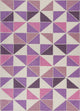 6'7" x 9'6" Polyester Ivory Pink Area Rug