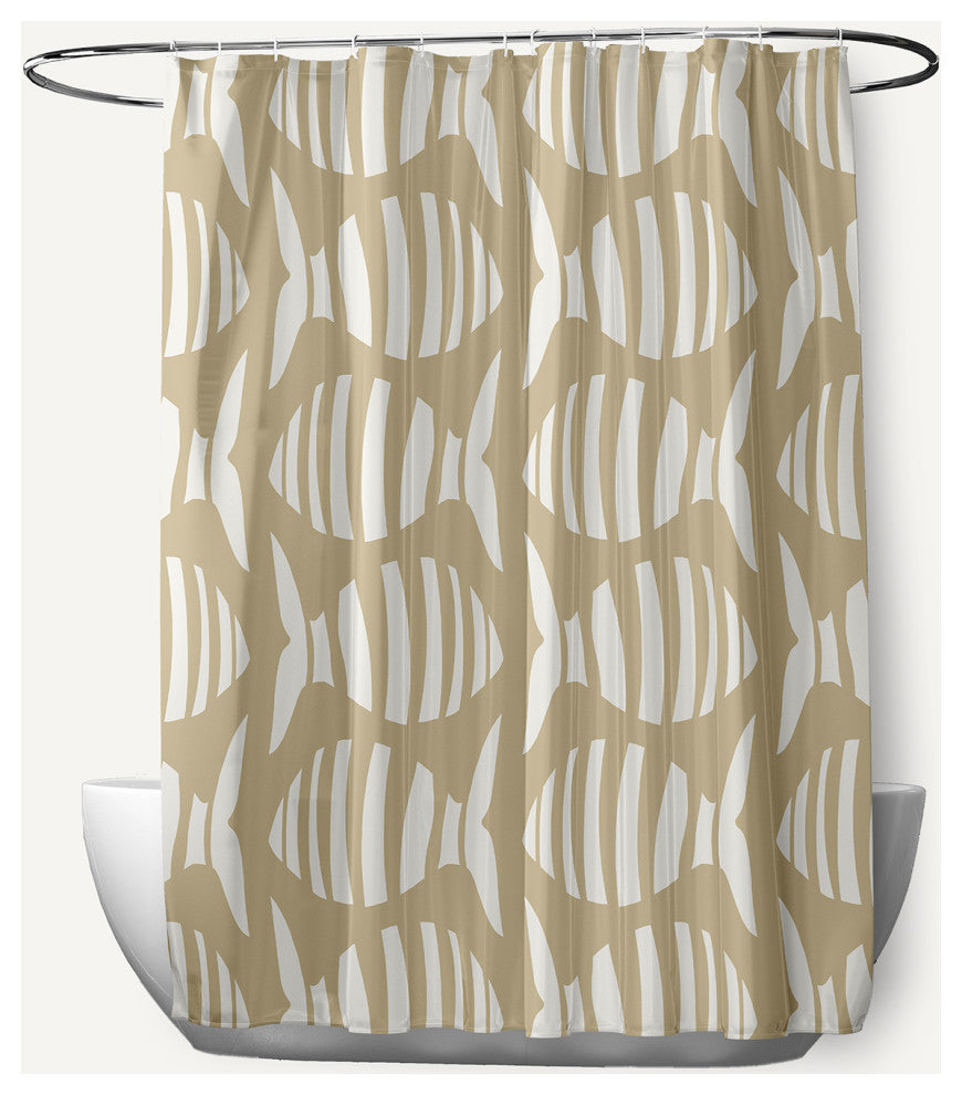 Swimming School Taupe 70" w x 73" h Shower Curtain
