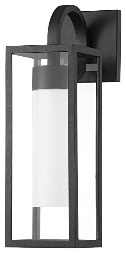 Pax One Light Exterior Wall Sconce, Texture Black