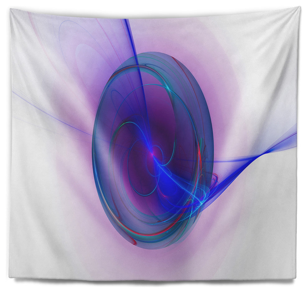 Abstract Blue Fractal Design Abstract Wall Tapestry, 92"x78"