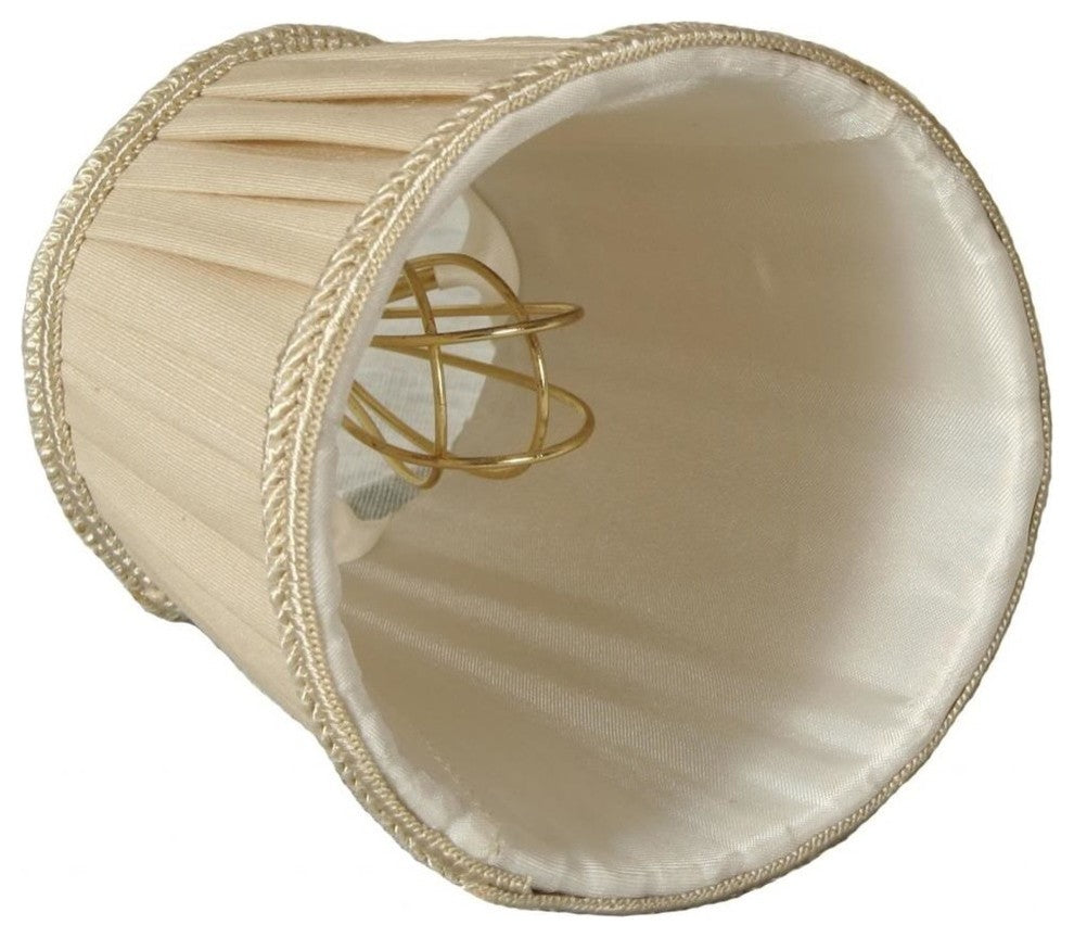 Decorative Trim Hexagon Empire Chandelier Lampshade, Beige, Set of 6