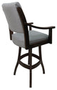 Swivel Counter Wood Bar Stool Casa on S-Base, Hemsath Slate, Brown Honey, 30"