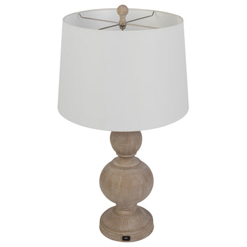 Set of 2 Table Lamps With USB Charging Ports and LED Bulbs Included