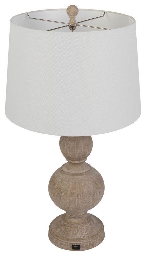 Set of 2 Table Lamps With USB Charging Ports and LED Bulbs Included
