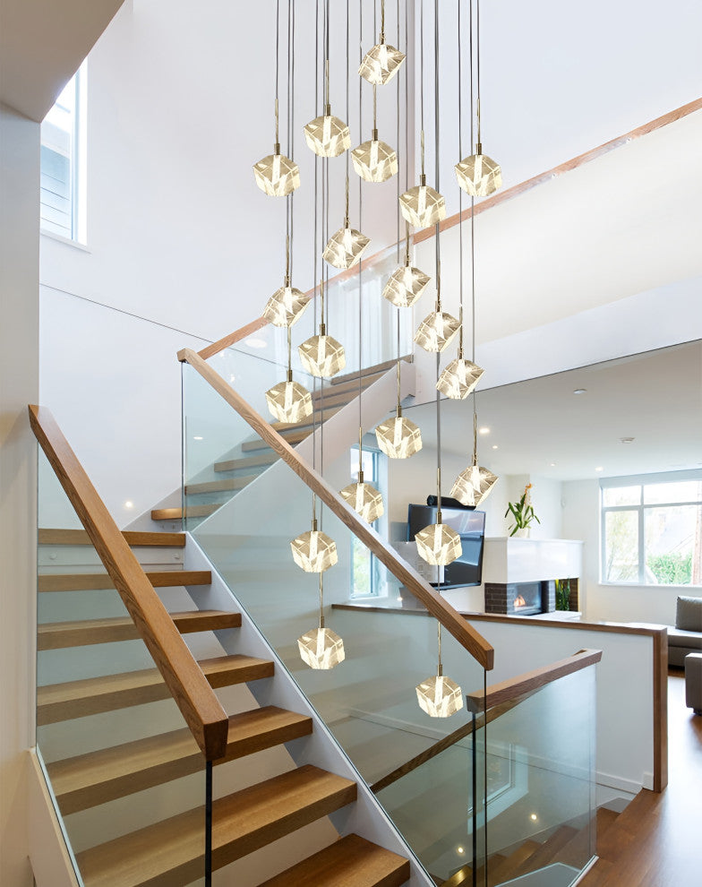 Nice | Crystal Staircase Chrome Chandelier, L10