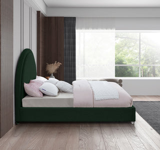 Milo Velvet Upholstered Bed, Green, King