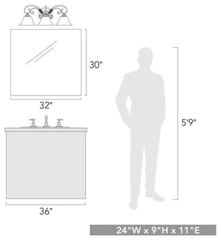 Homestead 3-Light Bath Vanity, Rubbed Bronze With Tea Stone Glass