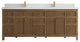 Sonoma Teak 84 Double Sink Bath Vanity in Dark Natural with 2" White Quartz