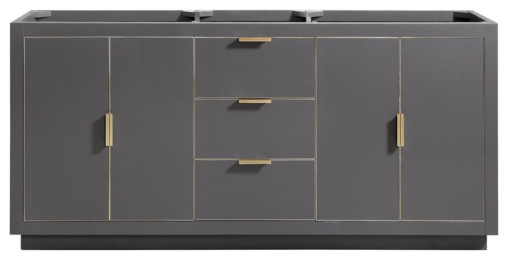 Avantiy Austen 72" Vanity Only, Twilight Gray With Matte Gold Hardware