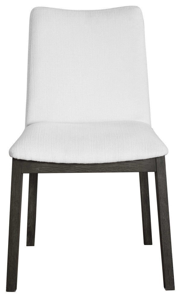 Elegant Dark Espresso Brown/White Dining Chairs, Set of 2