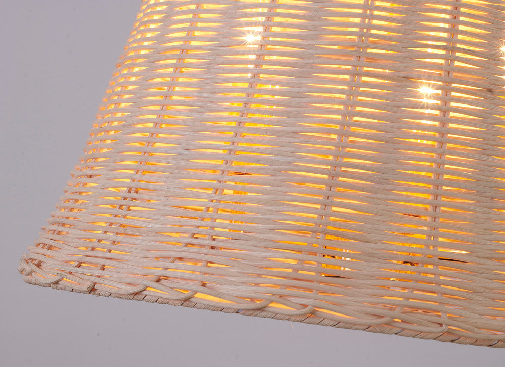 3-Light Gold Chandelier With A Wood Shade