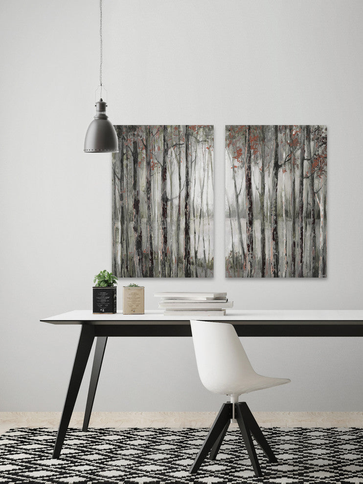 Dusky Autumn Lake Diptych, 48"x36"