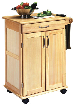 Homestyles General Line Wood Rolling Kitchen Cart in Brown
