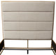 Empire Queen Bed With Gold Metal Frame, Sand Fabric