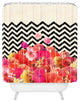 Bianca Green Chevron Flora 2 Shower Curtain